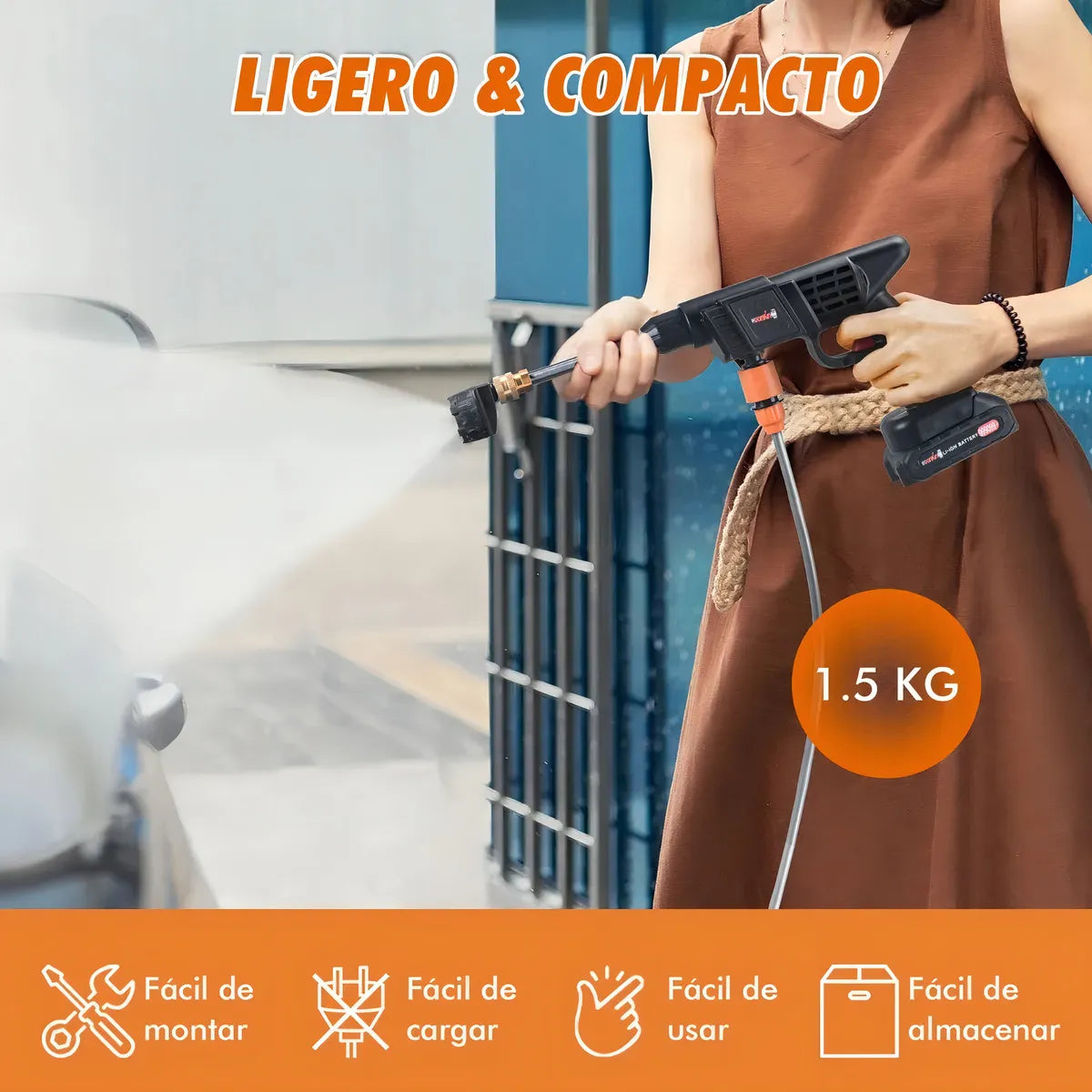 Limpieza Profesional en Cualquier Lugar – Hidrolavadora Recargable