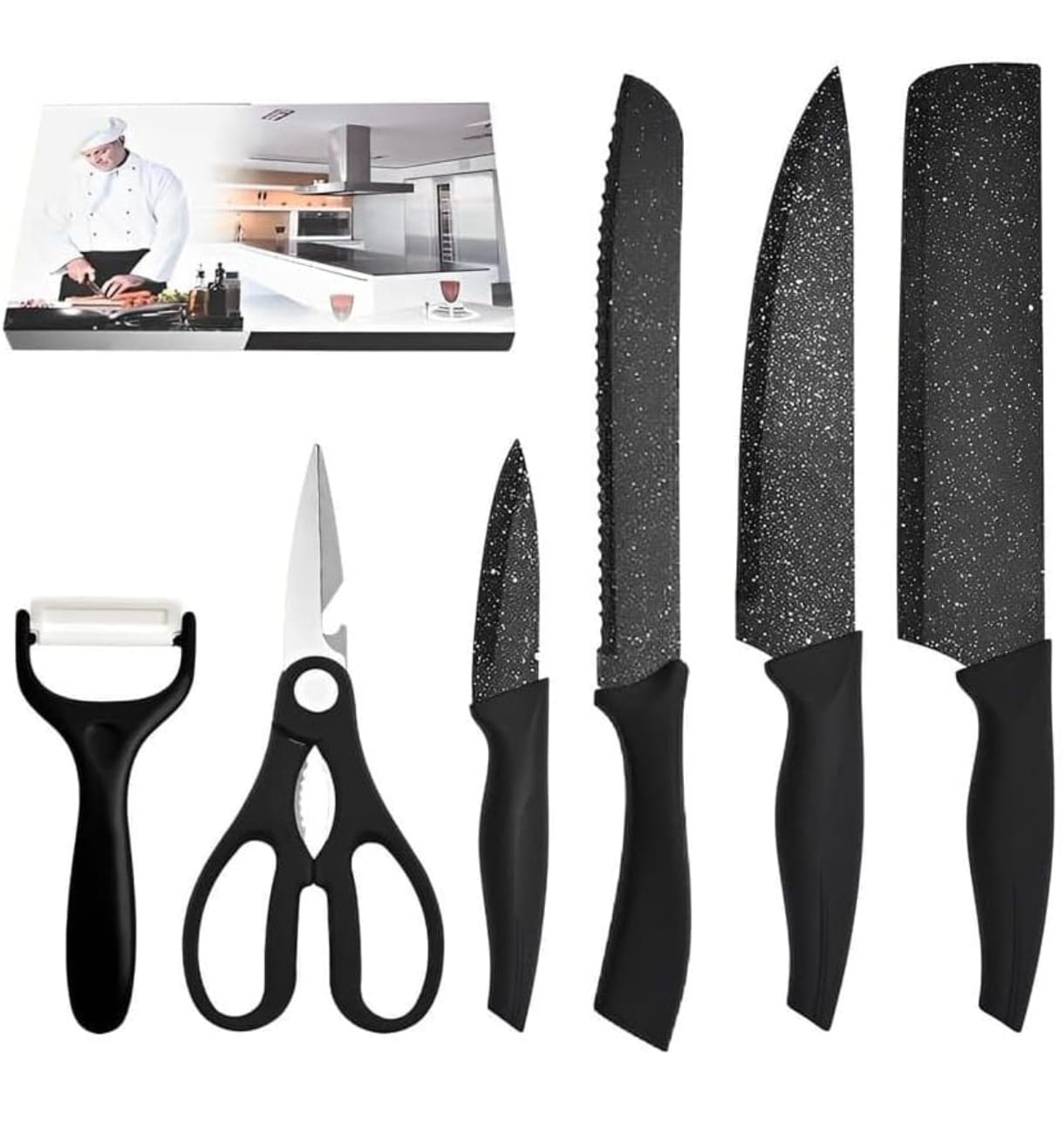 Juego de Cuchillos Premium con Pelador – Precisión para Tu Cocina